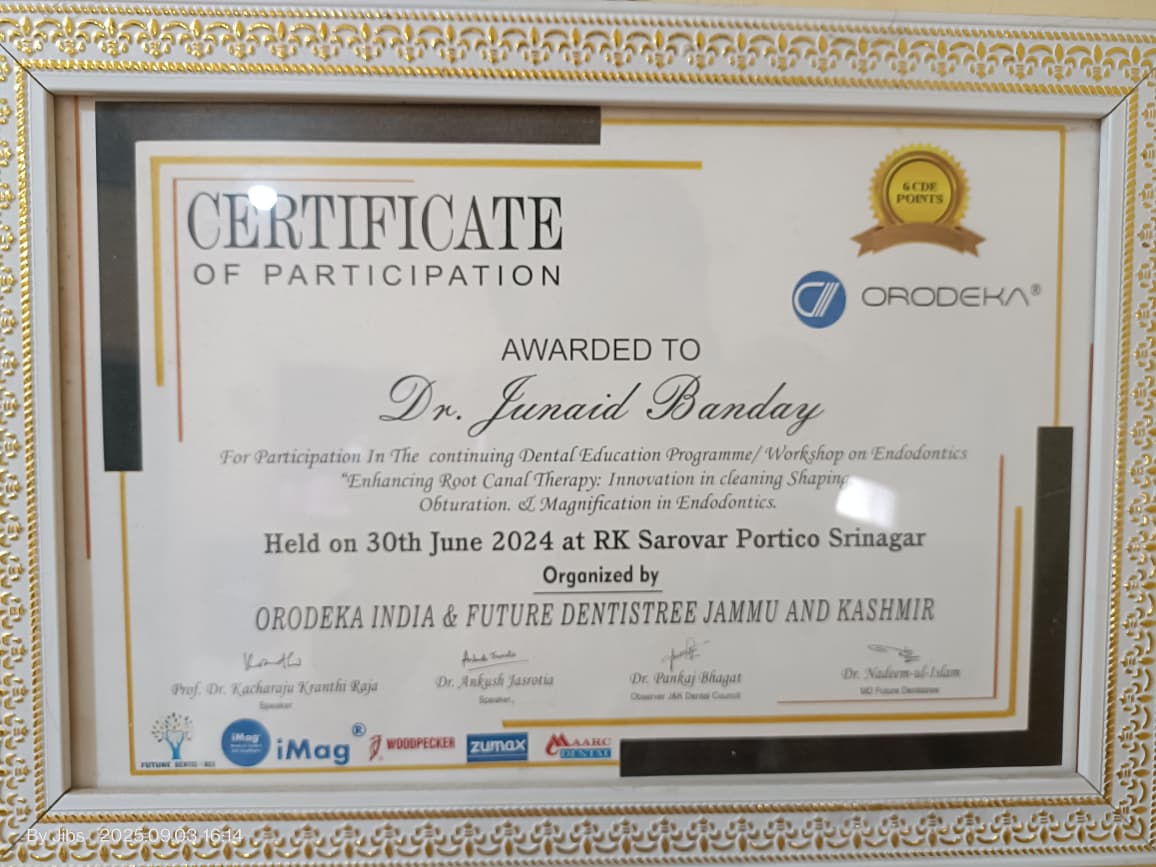 Root Canal Certificate