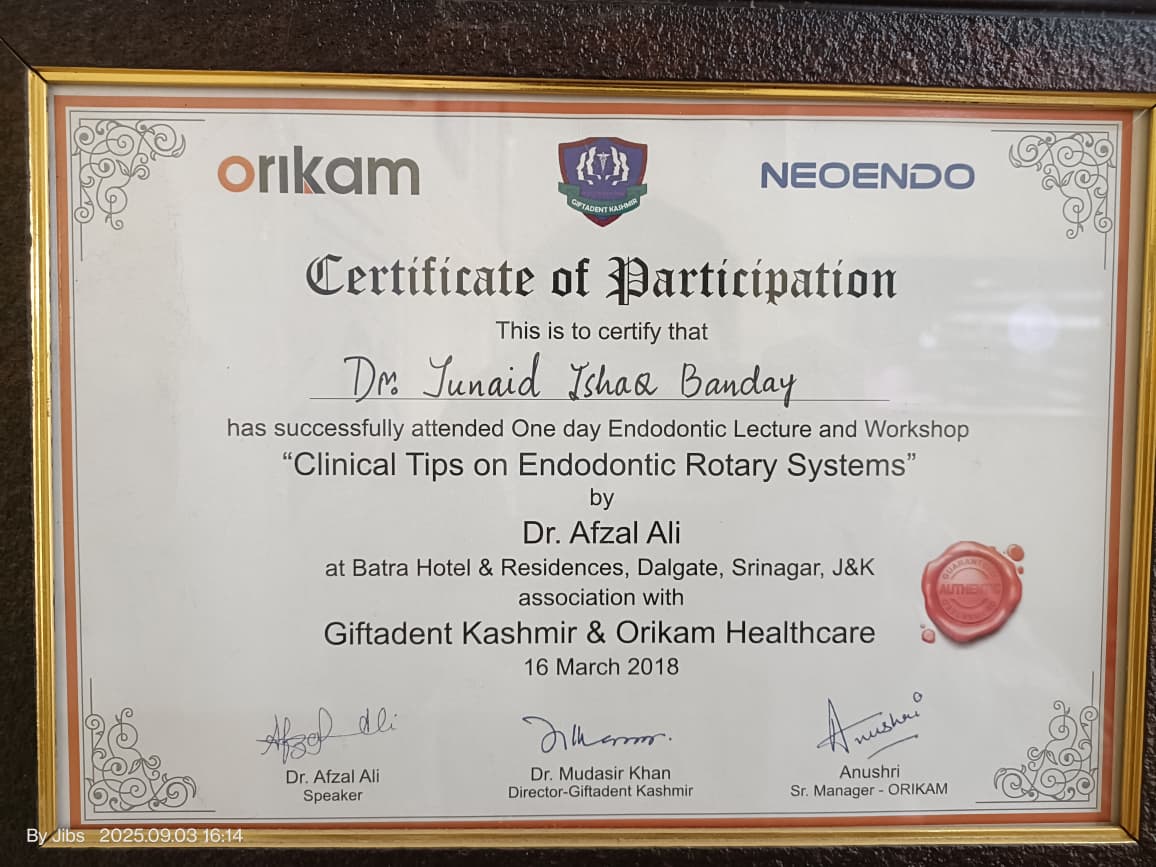 NeoEndo Workshop Certificate